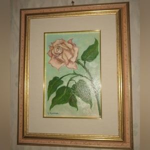 Floral wall art pink rose